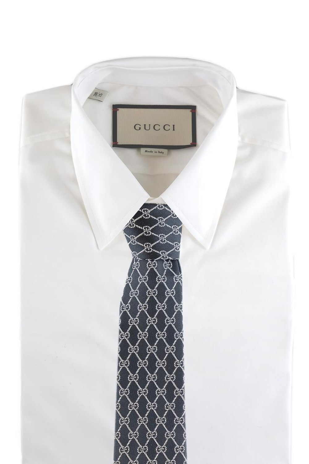 shop GUCCI Saldi Cravatta: Gucci cravatta in seta nera motivo catene GG avorio.
L 7cm x A 146cm.
100% seta.
Made in Italy.. 495312 4E002-1078 number 2488119